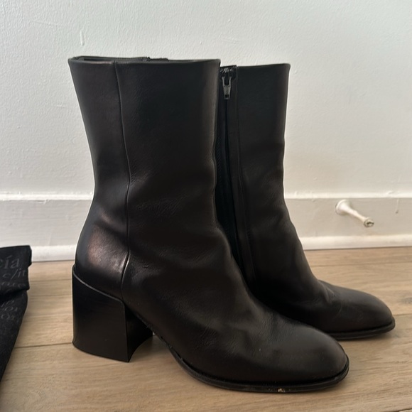 PEDRO GARCIA “Marise” black leather boot block heel calf round toe 39.5 - Picture 3 of 10